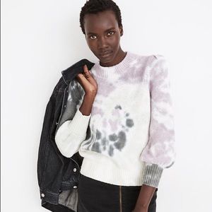 Madewell Tie-Dye Puff Sleeve Sweater Sz M